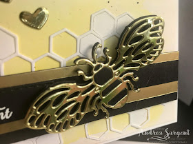 Honey Bee, Art with Heart, blog hop, Stampin Up, Andrea Sargent, Saleabration, 2020, watercolour wash, die cutting, 3D project, Golden Honey Speciality, DSP, Mini Catalogue, Detailed Bees