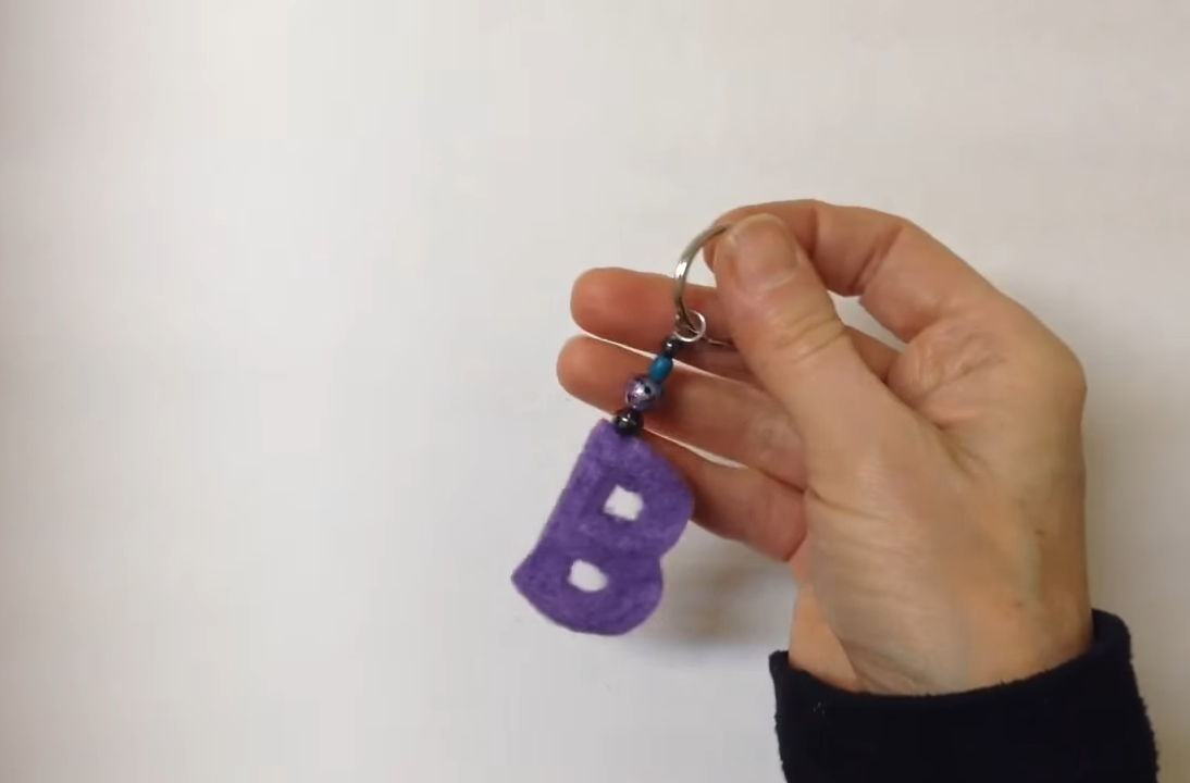 Attaching the Keychain Ring - Easy Sewing Projects for Kids