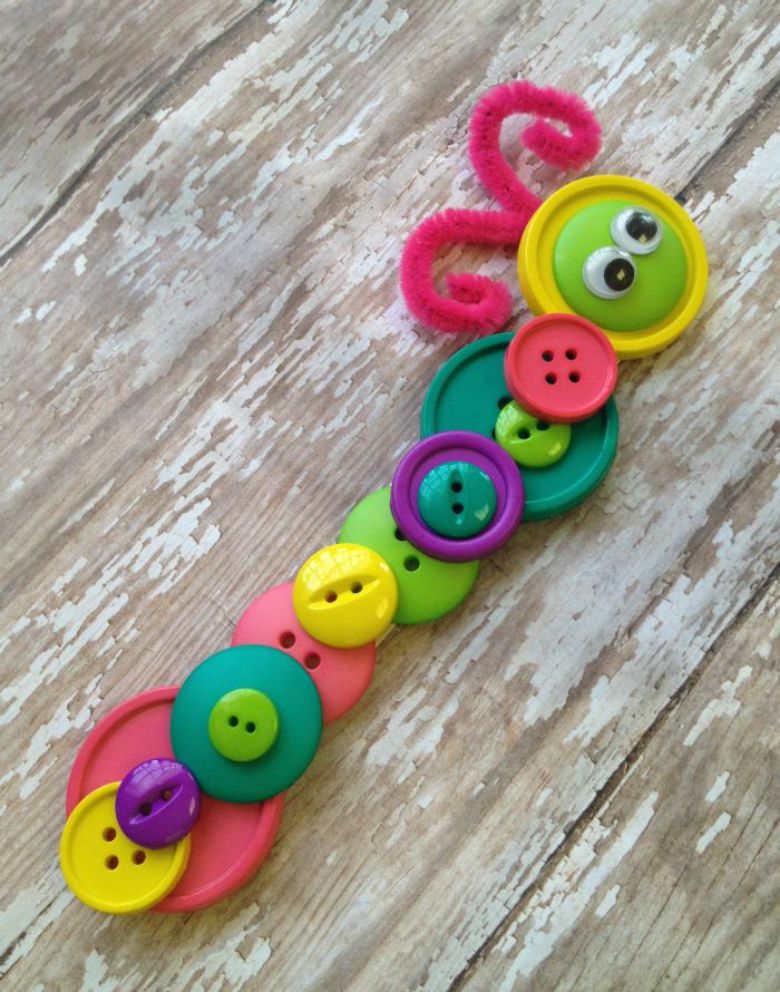 Button caterpillar craft