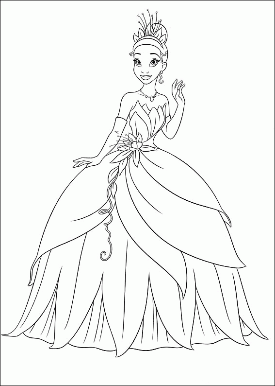 Download Disney Movie Princesses: Tiana Coloring Pages