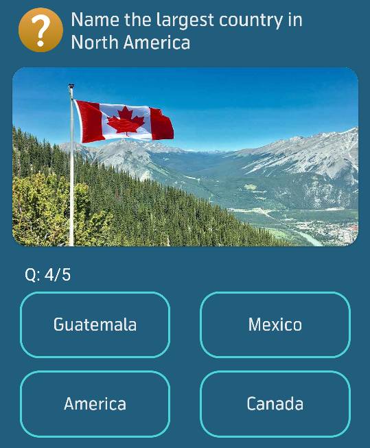 Name the largest country in North America?