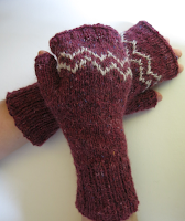 colourwork colorwork mitts mittens gloves knitting pattern zigzag