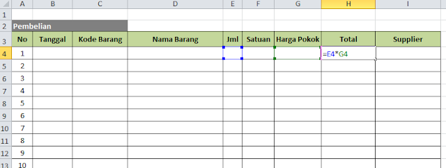 Aplikasi Excel mengurangi stock barang secara otomatis