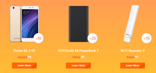 Xiaomi Mi Flash Sale – Redmi 4A,Redmi 4 & More at Re 1 Flash Sale