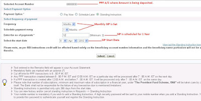 Setting Monthly SIP to PPF Account