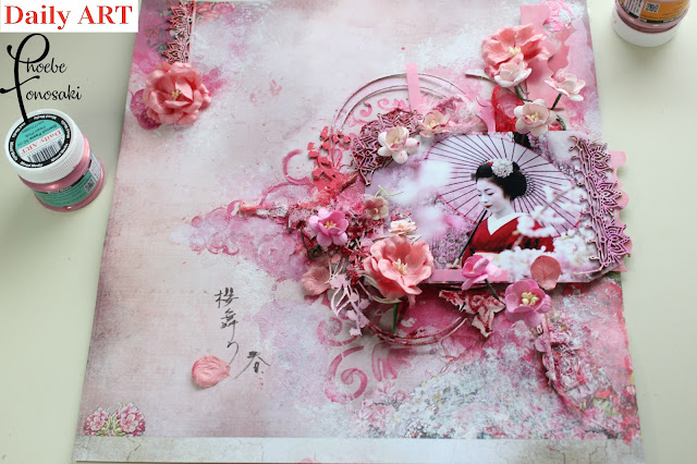 Mixed Media Layout with Sakura  by Phoebe Tonosaki