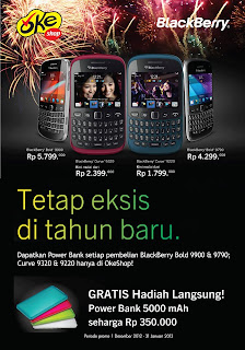 Promo Beli BlackBerry Dakota Gratis Power Bank di OkeShop