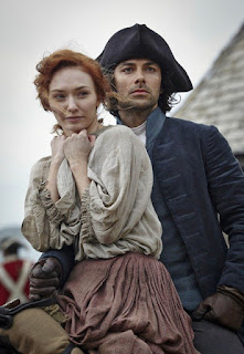 Ross Poldark and Demelza on horseback together for season 1