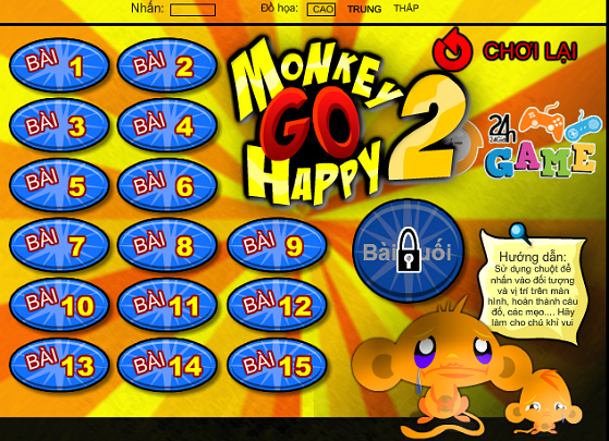 Game chu khi buon 2 - monkey go happy 2 Online miễn phí