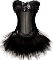 <br />Pandolah Sexy Lingerie Fashion Lace up Corset Bustier Tutu Petticoat Skirt
