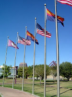 Flags on display at Margaret T. Hance Park in Phoenix