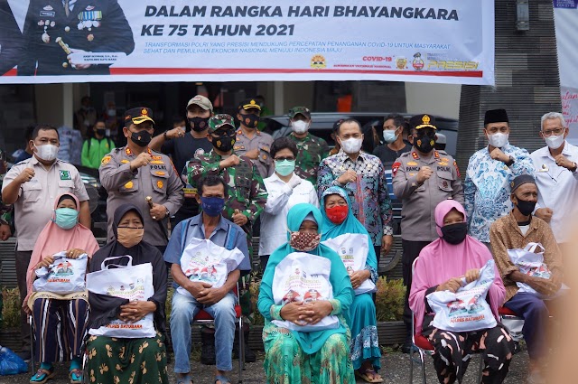 Sambut Hari Bhayangkara Ke 75, Pangdam I Bukit Barisan Bersama Kapolda Sumut Laksanakan Bakti Sosial Di Wilayah Hukum Polres Batu Bara