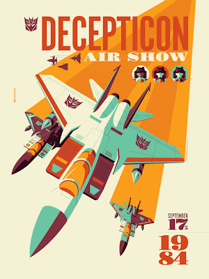 Acidfree Gallery - “Decepticon Air Show” Transformers Variant Screen Print by Tom Whalen