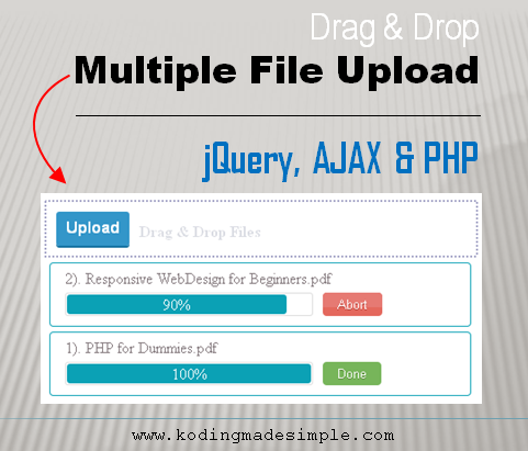 Drag and Drop jQuery Multiple File Upload using AJAX and PHP drag and drop jquery multiple file upload ajax php
