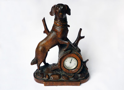 Black Forest Dog, black forest clock, rare black forest, black forest hound