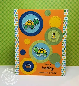Sunny Studio Stamps: Turtley Awesome Turtle Birthday Card by Lindsey Sams