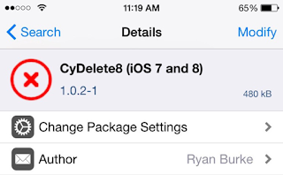 Cara Menghapus Aplikasi cydia di Iphone dan ipad Dengan Cydia tweaks Cydelete8