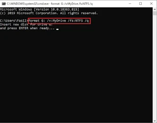 Format USB Using Command Prompt