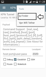 mancari IP Address sakti di Kpn Tunnel