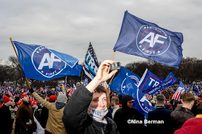 Protest with America First Flags