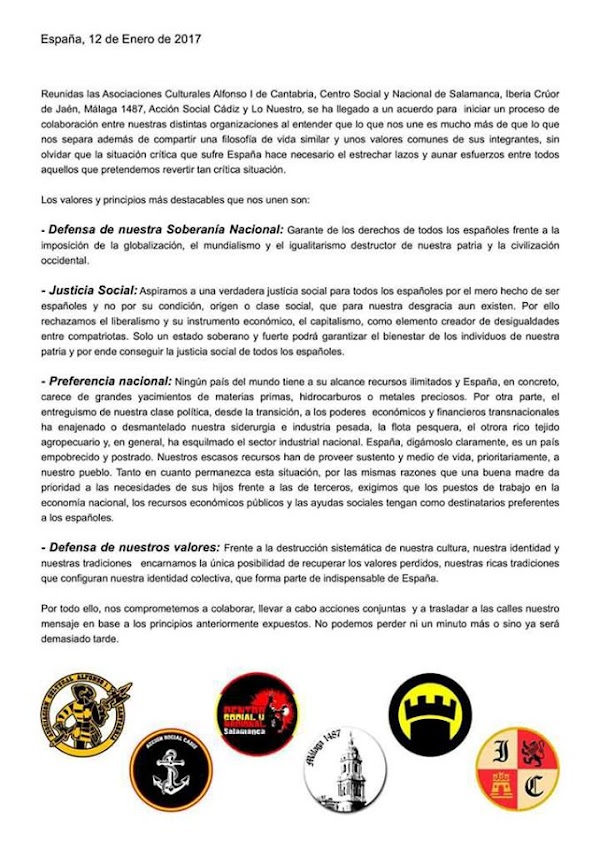 Organizaciones fascistas de Murcia, Cádiz, Málaga, Jaén…. unen sus fuerzas