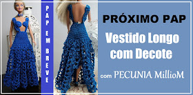 Próximo Passo a Passo - Vestido Longo com Decote em Crochê Para Barbie