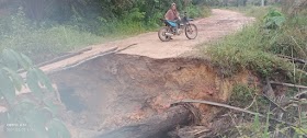 Jalan Penghubung Antar Desa Putus, Warga Suak Putat Tak bisa Melintas