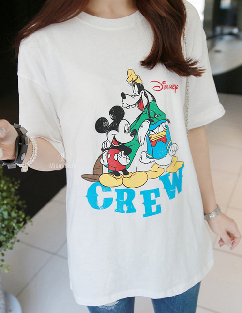 Cartoon CREW Print T-Shirt