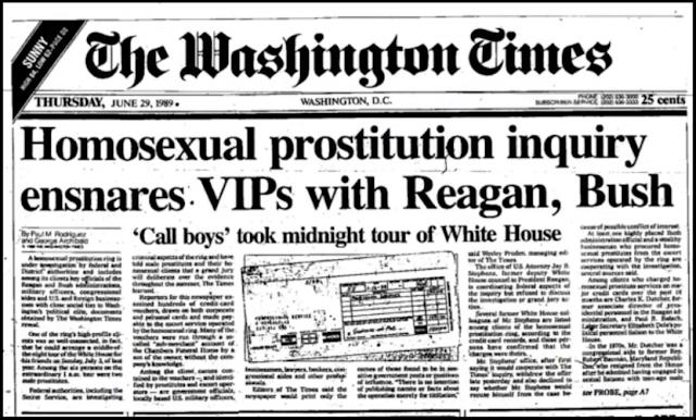 Caso Franklin-Redes de prostitución gay-Casa Blanca-presidente Bush-presidente Reagan