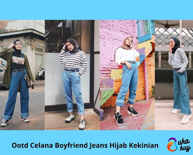 Ootd Celana Boyfriend Jeans Hijab Kekinian