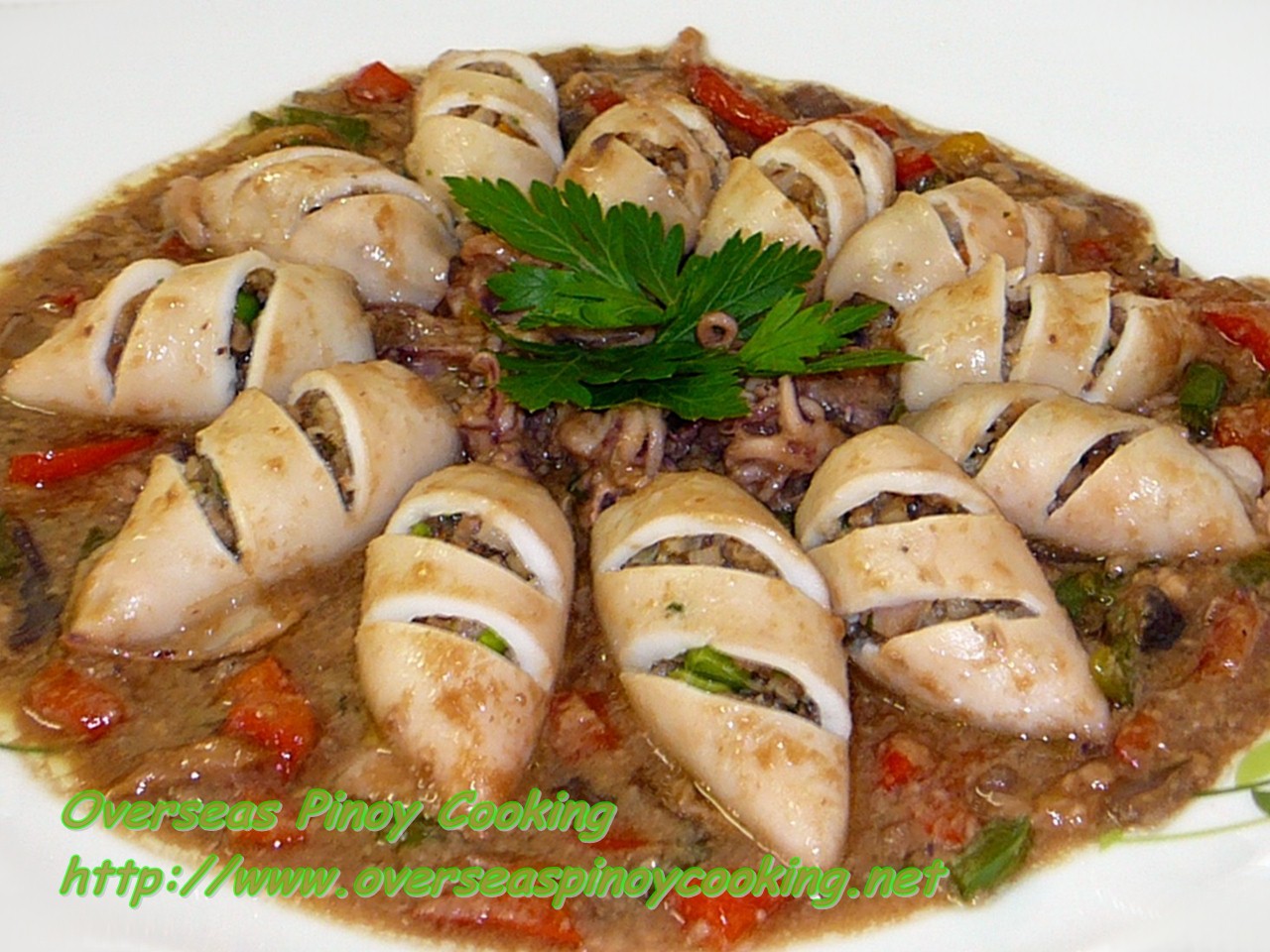 Stuffed Squid in Oyster and Hoisin Sauce