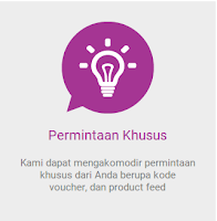 Blibli dapat mengakomodir permintaan khusus dari kita berupa kode voucher dan product feed