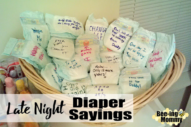 Late Night diaper, words for the wee hours, baby shower game, baby shower, game, diapers, diaper sayings, funny diaper sayings