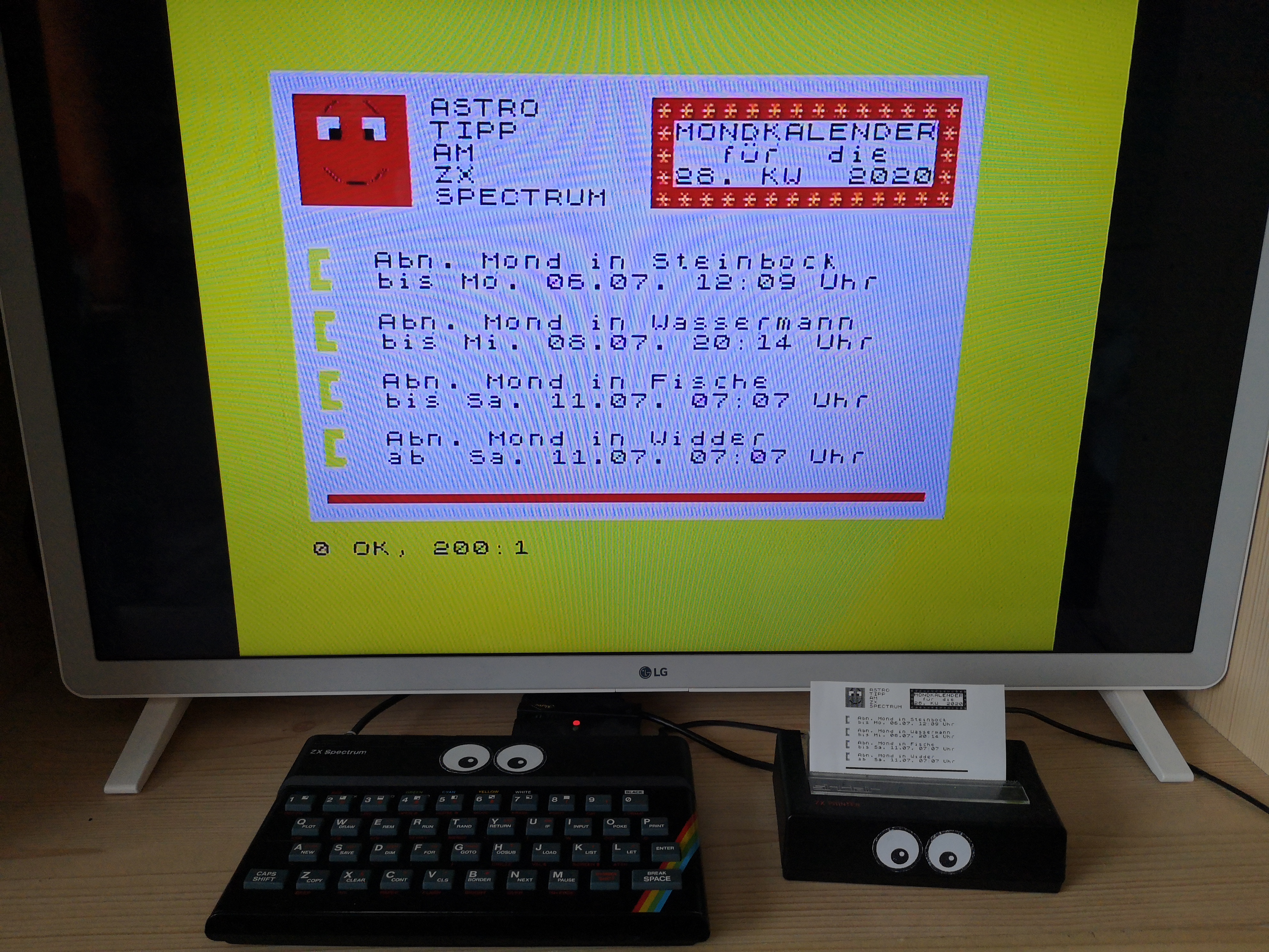 Mondkalender am ZX Spectrum und ZX Printer