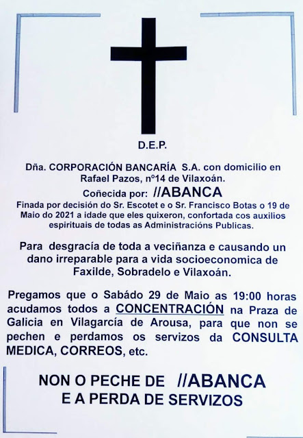 CONCENTRACIÓN contra o peche da sucursal de Abanca en Vilaxoán