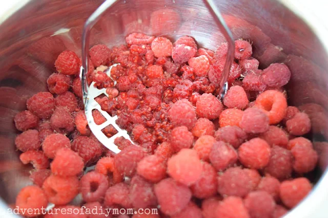 mash the raspberries