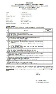 Contoh Formulir Check List Verifikasi Kelengkapan Dokumen/Berkas