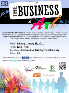 Business of Art Conference, Art Exhibition and Sale, January 28, 2012 @ York University, Poster