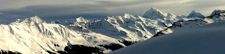 Panorama haut des pistes d'Evolène - 1er janvier 2012