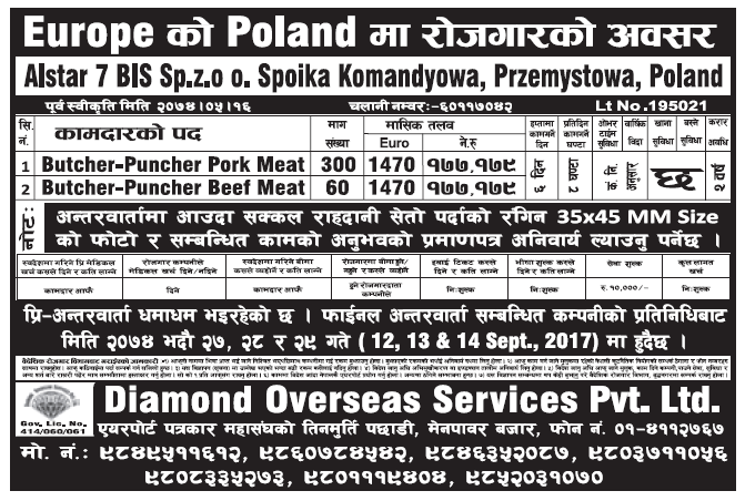 Jobs in Poland for Nepali, Salary rs 1,77,179