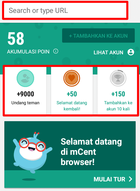 Cara mendapatkan Poin &amp; Pulsa dari aplikasi mCent Browser