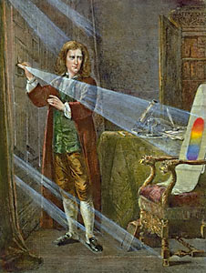 Isaac Newton, óptica, luz, cores e espectro