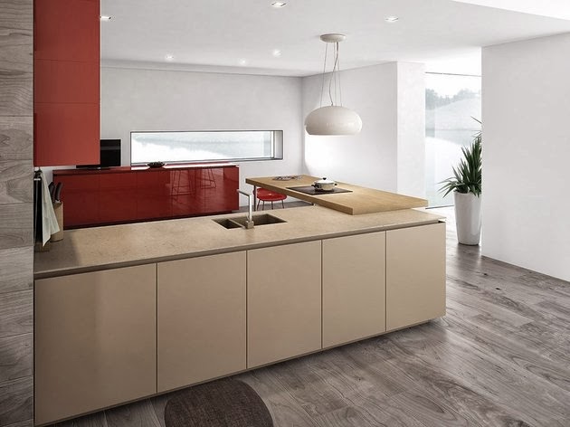  Dapur  Minimalis  dengan Aksen Warna  Merah  Desain  Rumah  