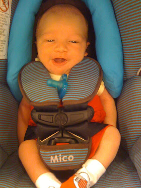 Andres is his car seat (2 weeks old)