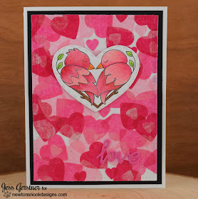 Tissue Paper Heart Valentine Card by Jess Gerstner for Newton's Nook Designs Darling Duos