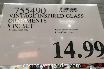 Deal for Vintage Inspired Glass Ornaments (8 pc set) at Costco