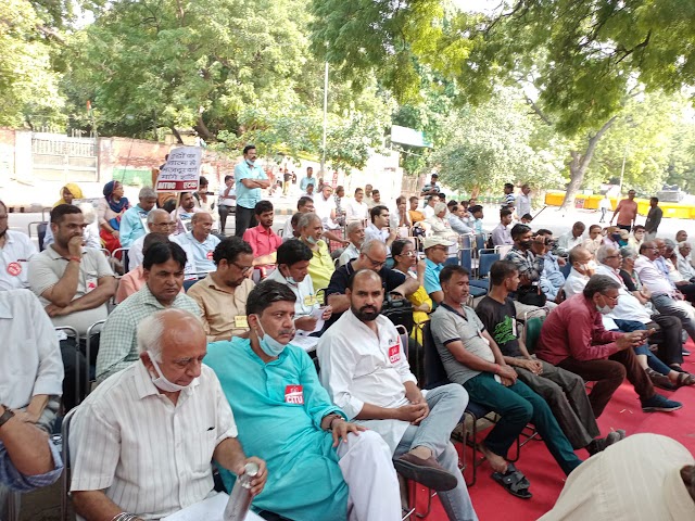 शांति सद्भाव भोजन और स्वतंत्रता के लिए ट्रेड यूनियनों का जंतर मंतर पर प्रदर्शन- गंगेश्वर दत्त शर्मा