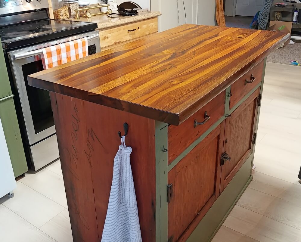 DIY Kitchen Island From a Yard Sale Cupboard