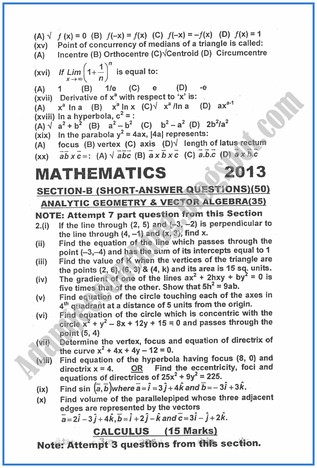 Mathematics-2013-past-year-paper-class-XII