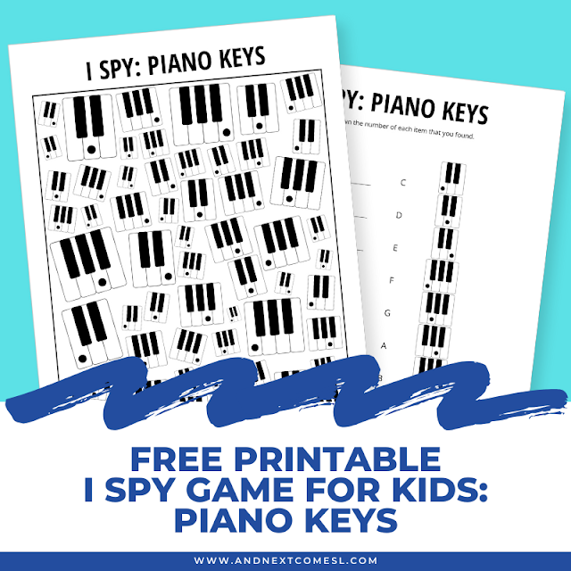 Piano keys music theory I spy game for kids